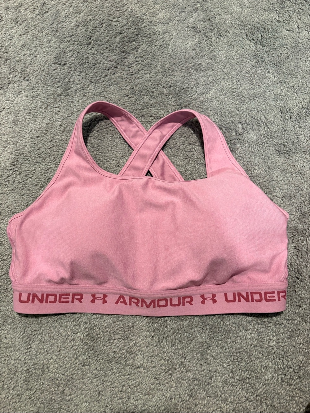 Under Armour Pink Crossback Compression Sports Bra